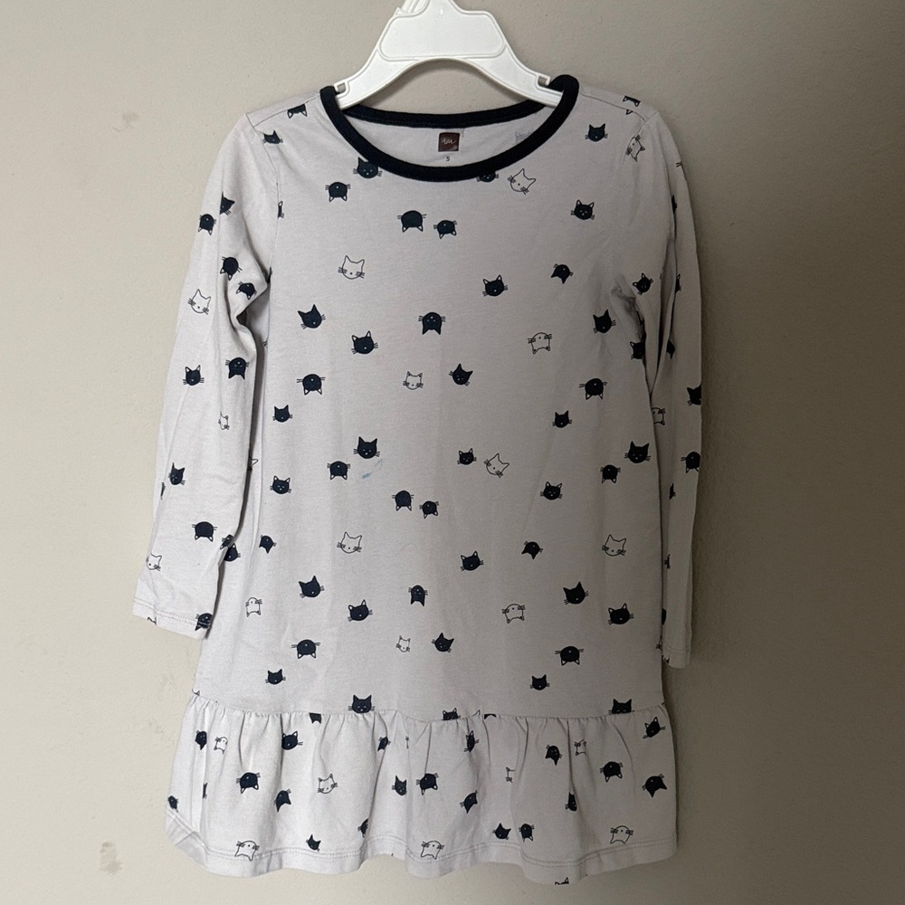 Tea Collection Kitty Pattern Dress Girl’s Sz 5